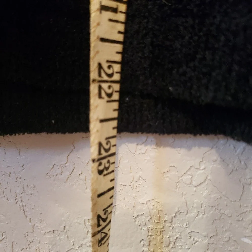 Women's Black Mock Neck Nylon/Spandex Terry Feel Sweater Size Large - Picture 6 of 8